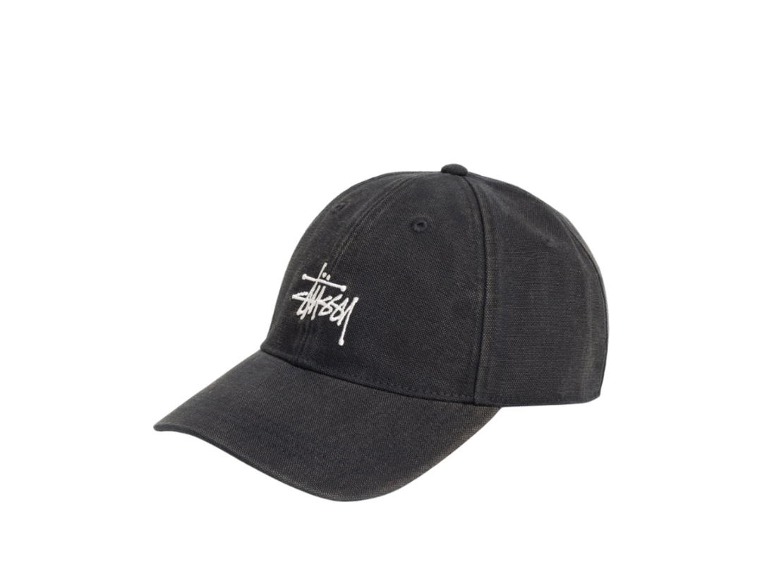Stussy Stussy Basic Stüssy Cap Washed Canvas Black