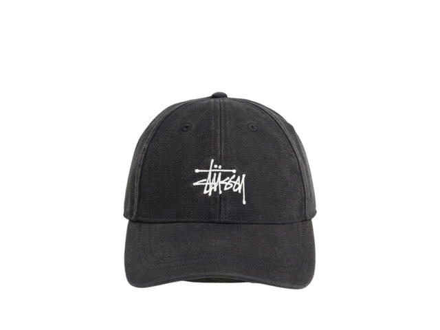 Stussy Stussy Basic Stüssy Cap Washed Canvas Black - view 2