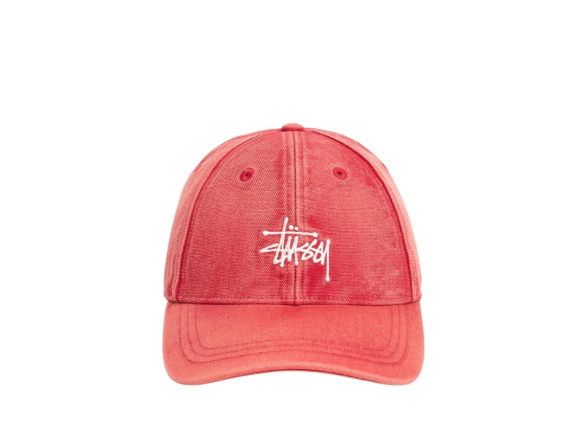 Stussy Stussy Basic Stüssy Cap Washed Canvas Red