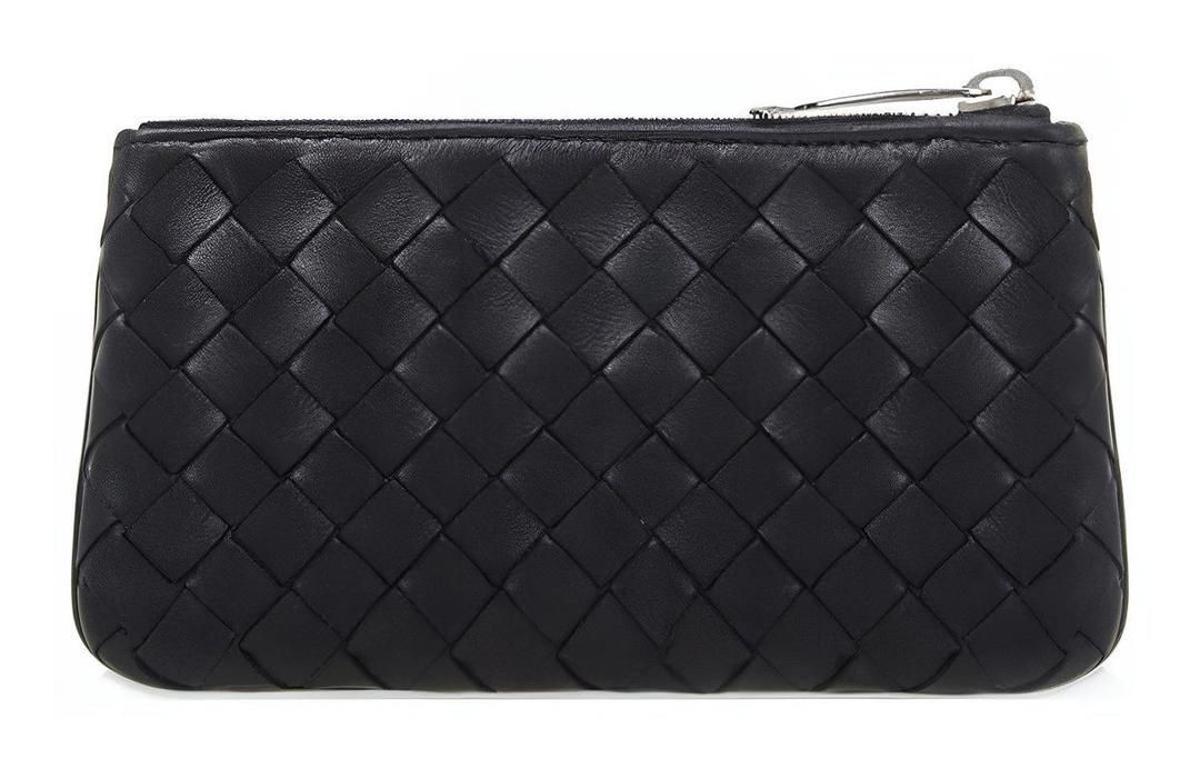 Bottega Veneta Bottega Veneta Intrecciato Sheepskin Envelope Bag Clutches Men's Black