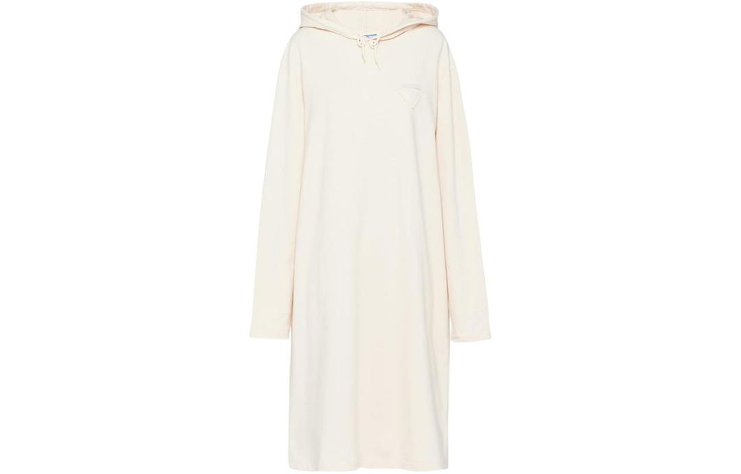 Prada Prada Triangle-Logo Drawstring Hooded Dress