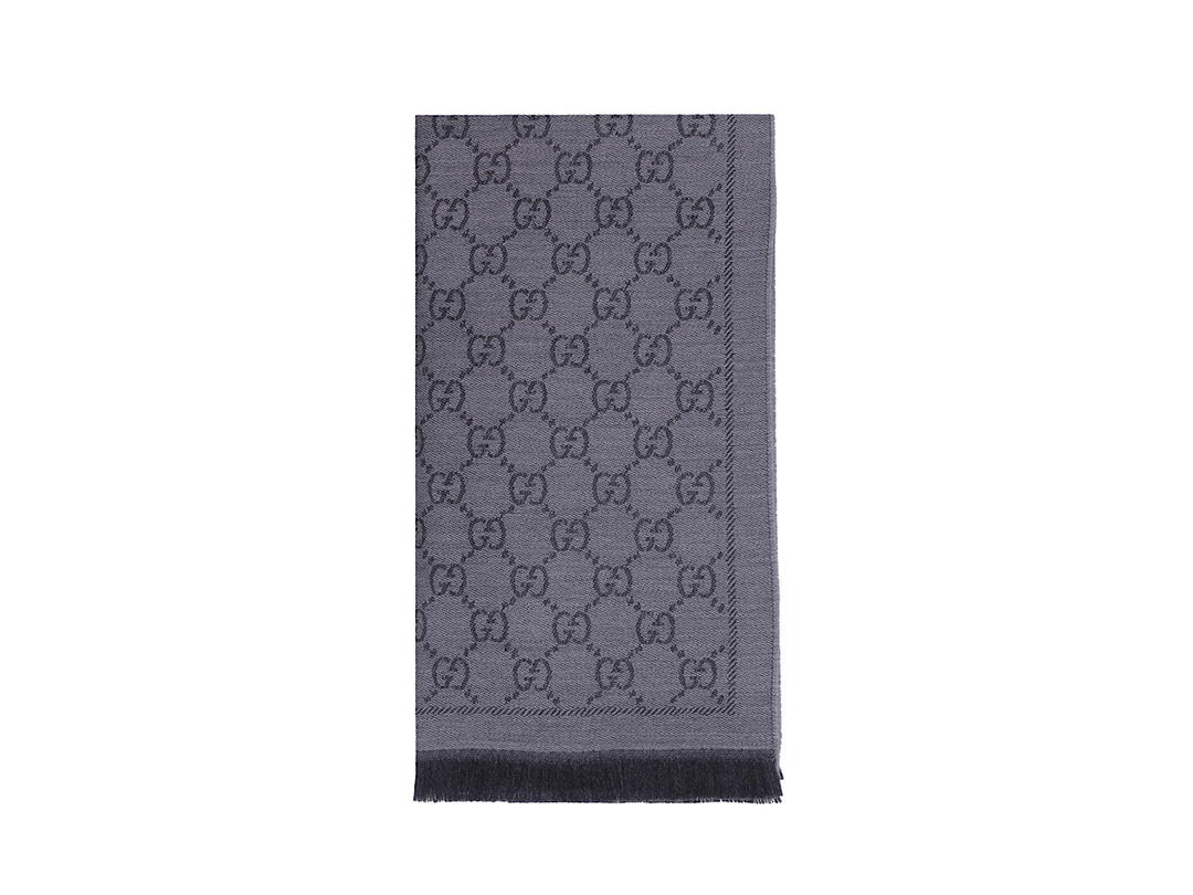 Gucci Gucci Wool Gg Jacquard Scarfgrey Wool 100