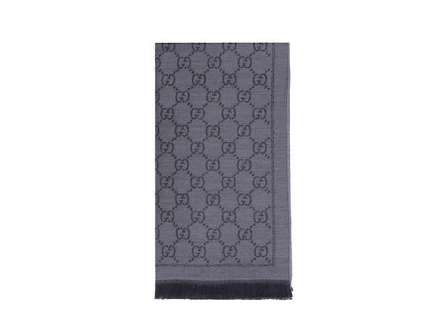 Gucci Gucci Wool Gg Jacquard Scarfgrey Wool 100 - view 1