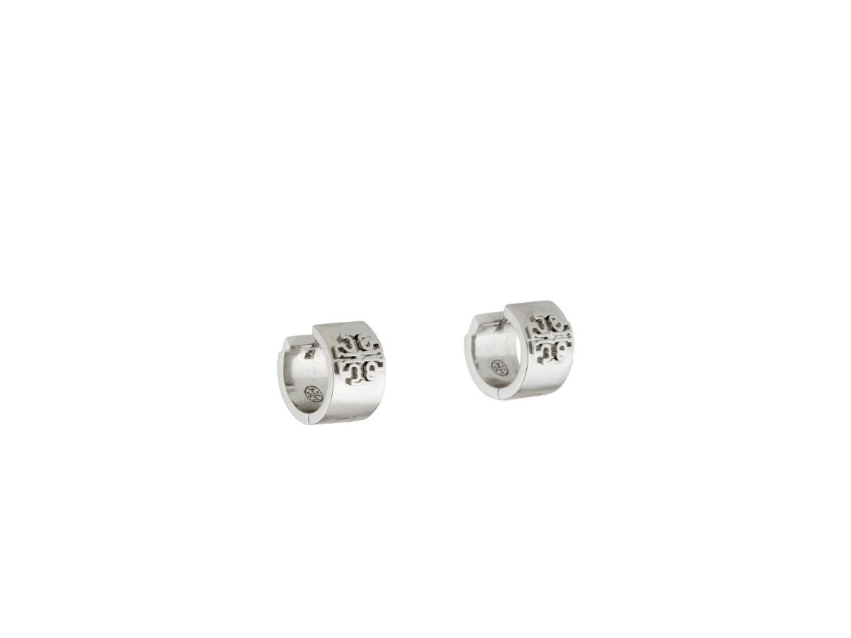 Tory Burch Tory Burch Britten Huggie Hoop Earrings Silver Metal