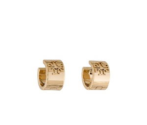 Buy Tory Burch Britten Huggie Hoop Earrings Gold Tone Metal at Sasom – Authentic and Ready to Ship