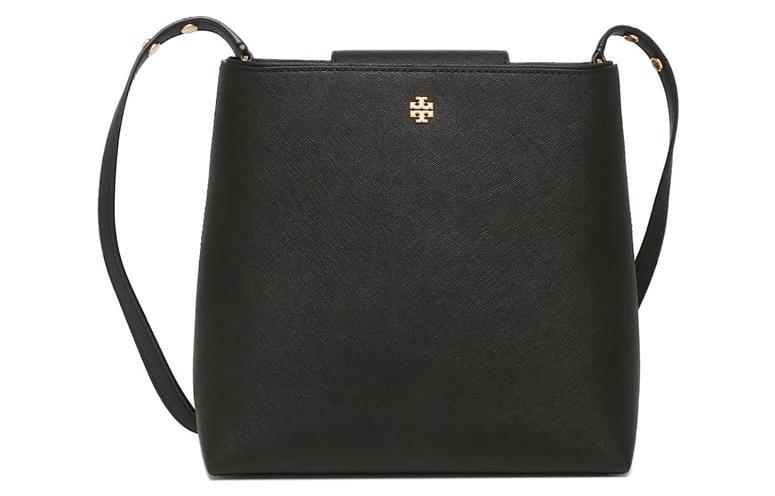 Tory Burch TORY BURCH Emerson Leather Bucket Bags Shoulder Bag Crossbody Bag Medium Size Women's Black