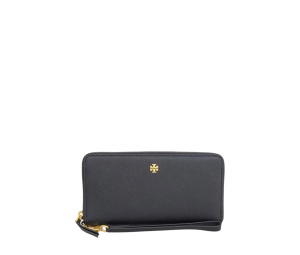 Buy Tory Burch Emerson Wristlet Zip Continental Wallet Black at Sasom – Authentic and Ready to Ship