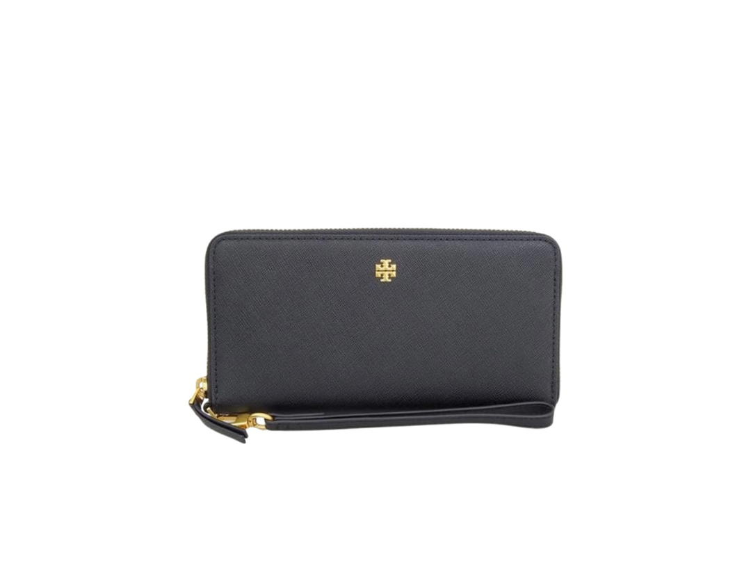 Tory Burch Tory Burch Emerson Wristlet Zip Continental Wallet Black