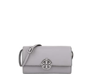Buy Tory Burch Miller Removable Strap Leather Clutch Light Grey Small at Sasom – Authentic and Ready to Ship