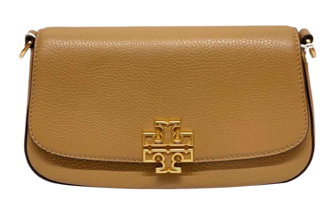 Tory Burch TORY BURCH Britten Leather Shoulder Bag Crossbody Bag Small Size Women's Brown