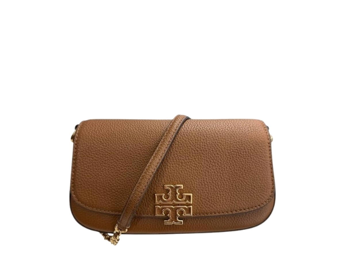 Tory Burch Tory Burch Small Britten Moose Brown With Gold Hardware