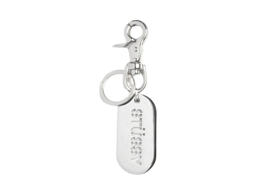 Stussy Stussy Metal Tag Keychain Silver