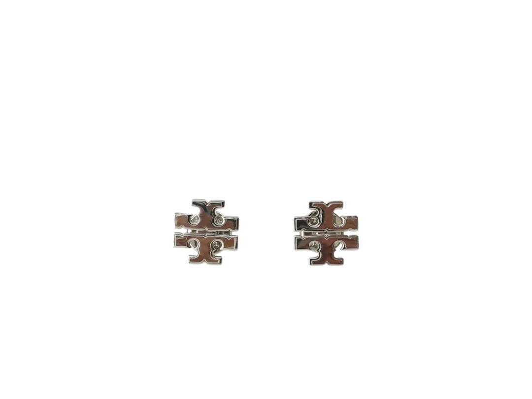 Tory Burch Tory Burch Small Logo Stud Earrings Silver