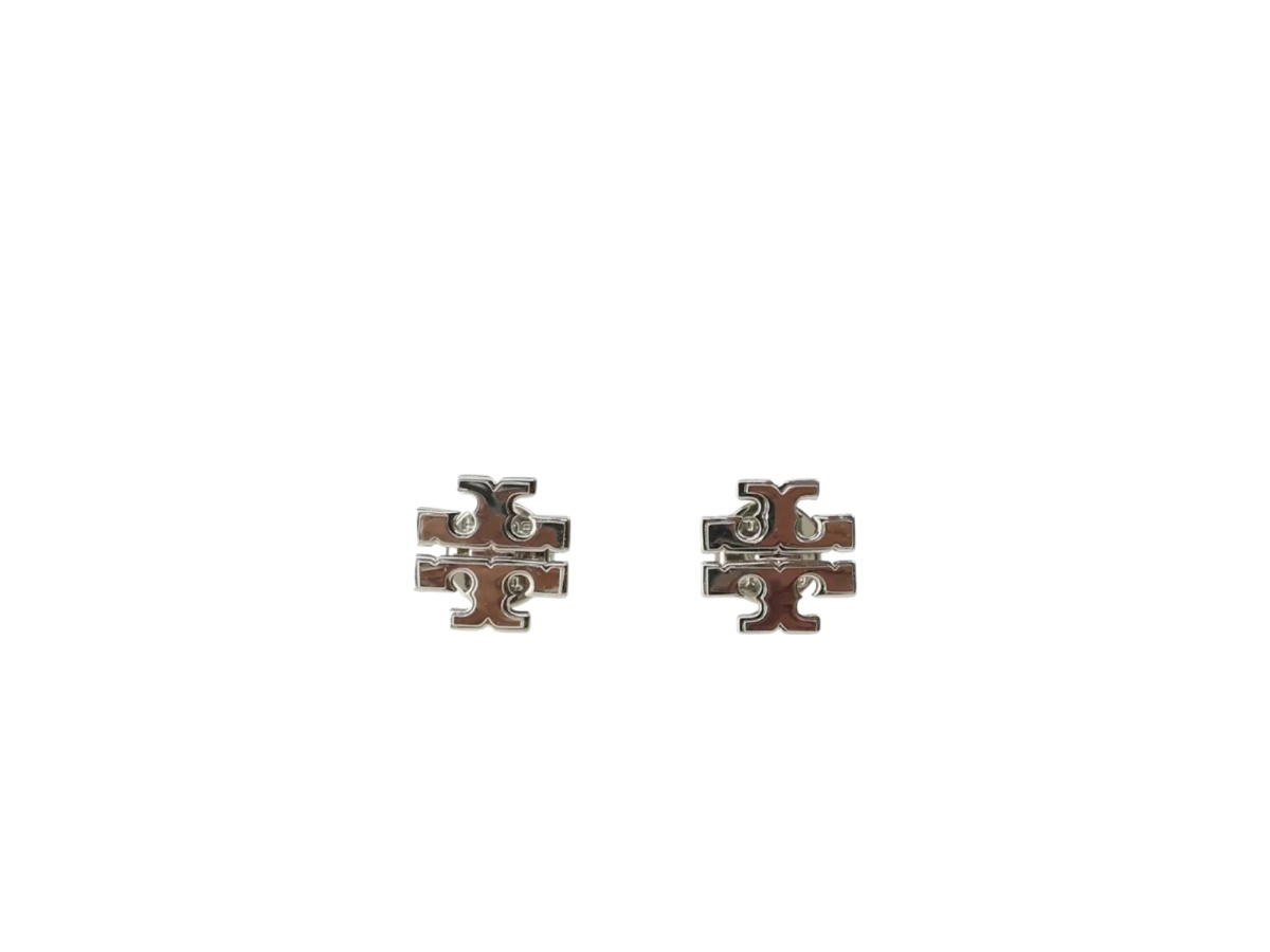 Tory Burch Tory Burch Small Logo Stud Earrings Silver