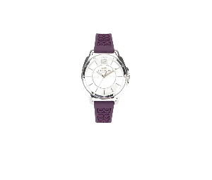 Buy Coach Signature Embossed Boyfriend Watch Rubber Strap Silver Purple at Sasom – Authentic and Ready to Ship