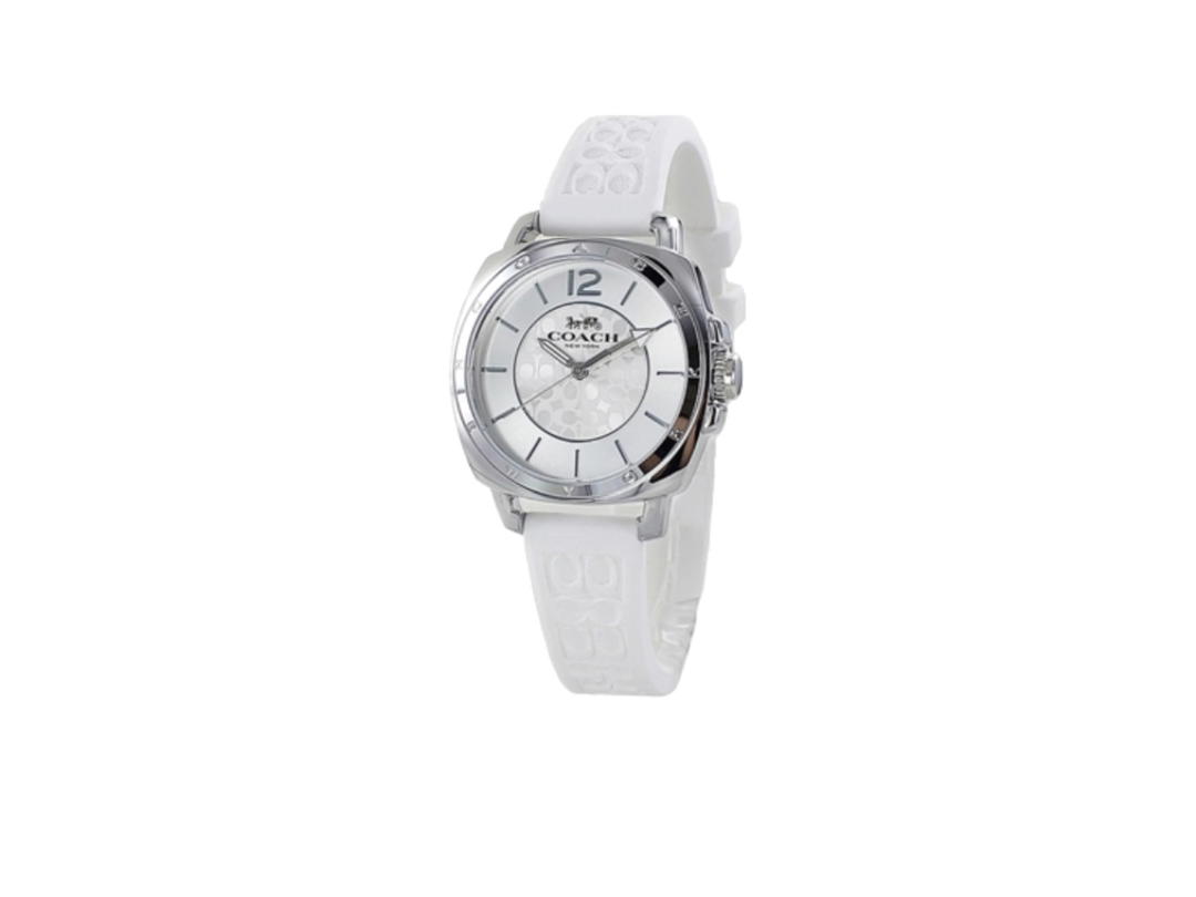 Coach Coach 34 MM. Dial White Silicone Watch Silver