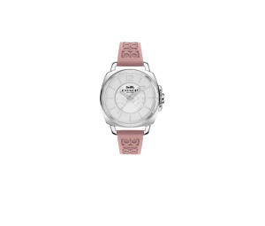 Buy Coach Signature Embossed Boyfriend Watch Rubber Strap Silver Pink at Sasom – Authentic and Ready to Ship