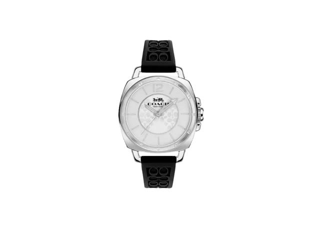 Coach Coach Signature Embossed Boyfriend Watch Rubber Strap Black - view 1