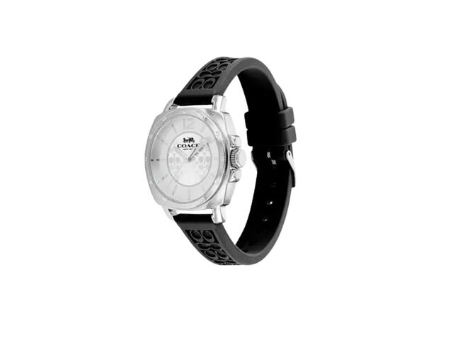 Coach Coach Signature Embossed Boyfriend Watch Rubber Strap Black - view 2