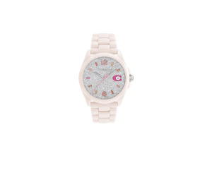 Buy Coach Greyson Dial Watch Cream Ceramic Pink at Sasom – Authentic and Ready to Ship