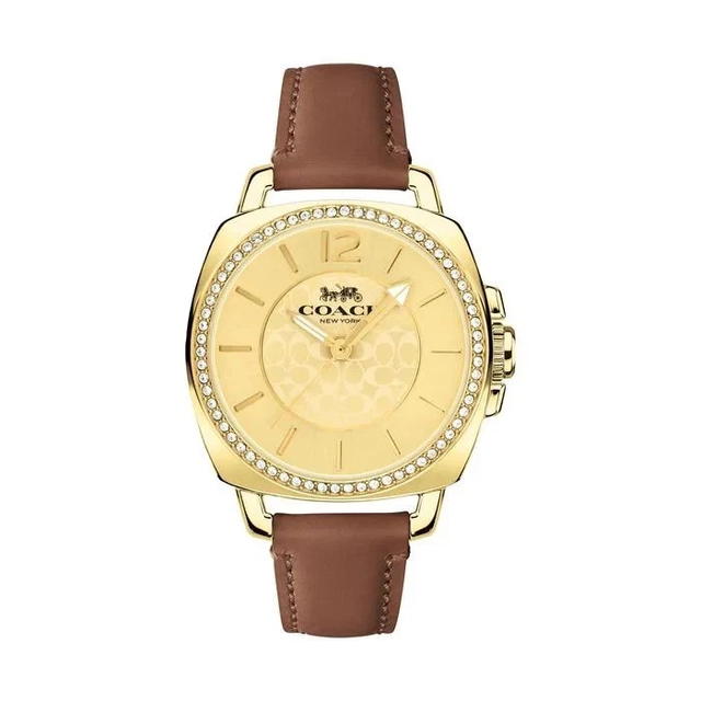 Coach Coach Boyfriend 34mm Leather Strap Watch Brown - view 1