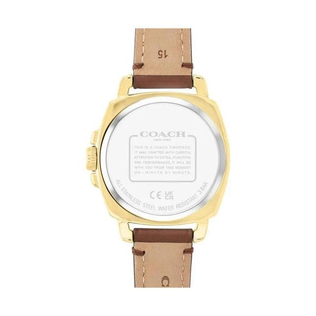Coach Coach Boyfriend 34mm Leather Strap Watch Brown - view 2