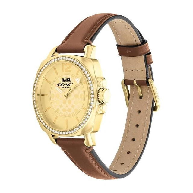 Coach Coach Boyfriend 34mm Leather Strap Watch Brown - view 3