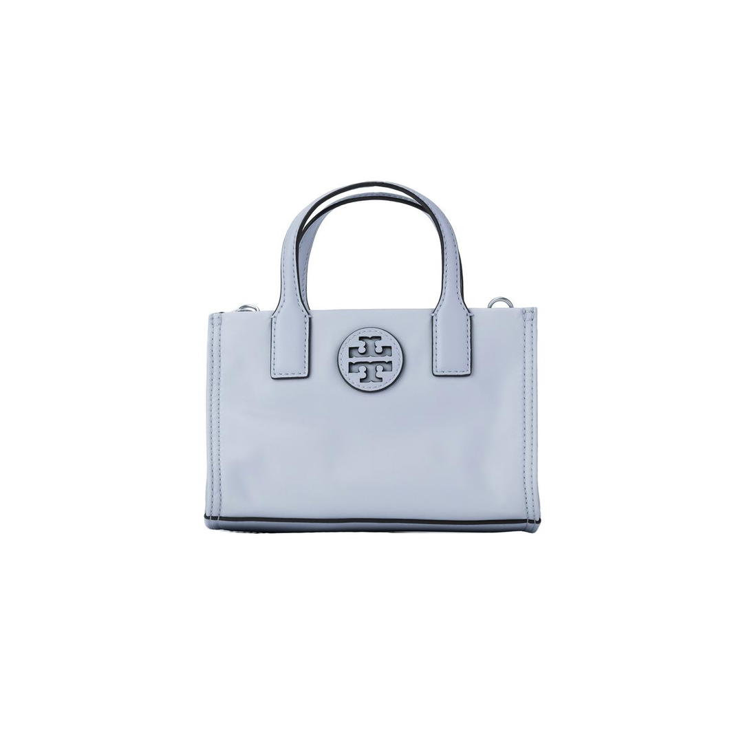Tory Burch TORY BURCH Ella Satin Tote Bag Shopping Bag Shoulder Bag Crossbody Bag Handbag Mini Women's Light Blue Gray