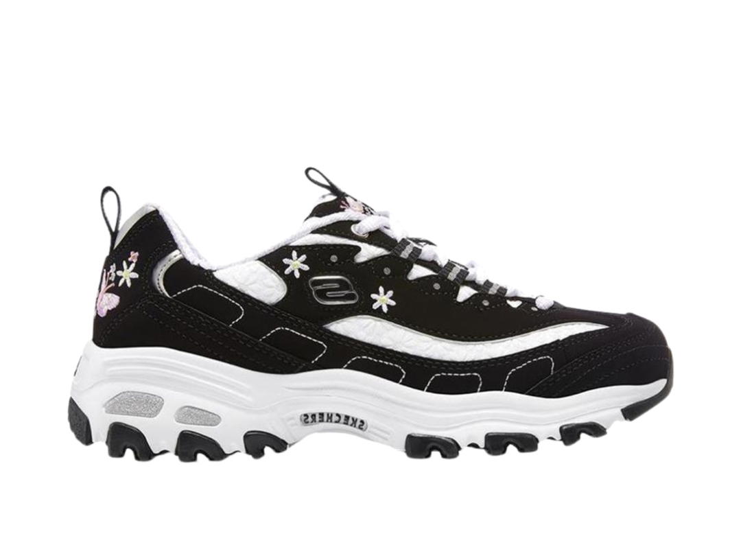 Skechers Skechers D'Lites 1.0 Chunky Sneakers Black White Silver (Women's)