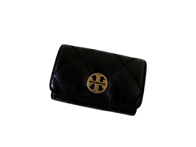 Tory Burch Tory Burch Card Holder In Black Leather With Gold Hardware - view 2