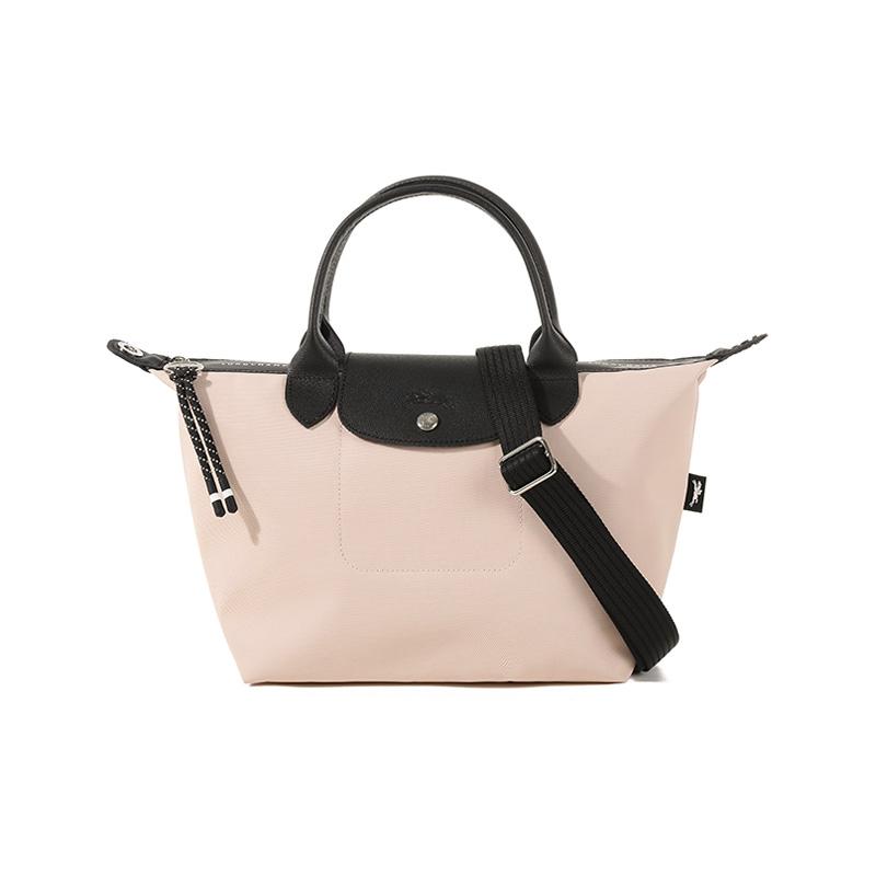 Longchamp Longchamp Le Pliage Energy Recycled Canvas Dumpling Bag One Shoulder Handbag Women's Nude