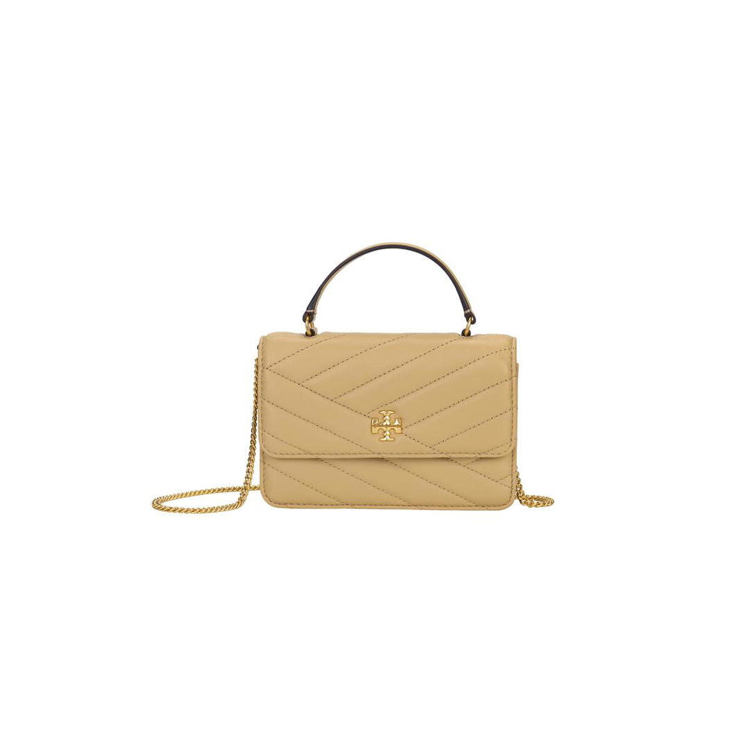 Tory Burch TORY BURCH Kira Leather Envelope Bag Wallet Portable Crossbody Bag Shoulder Bag Women's Camel