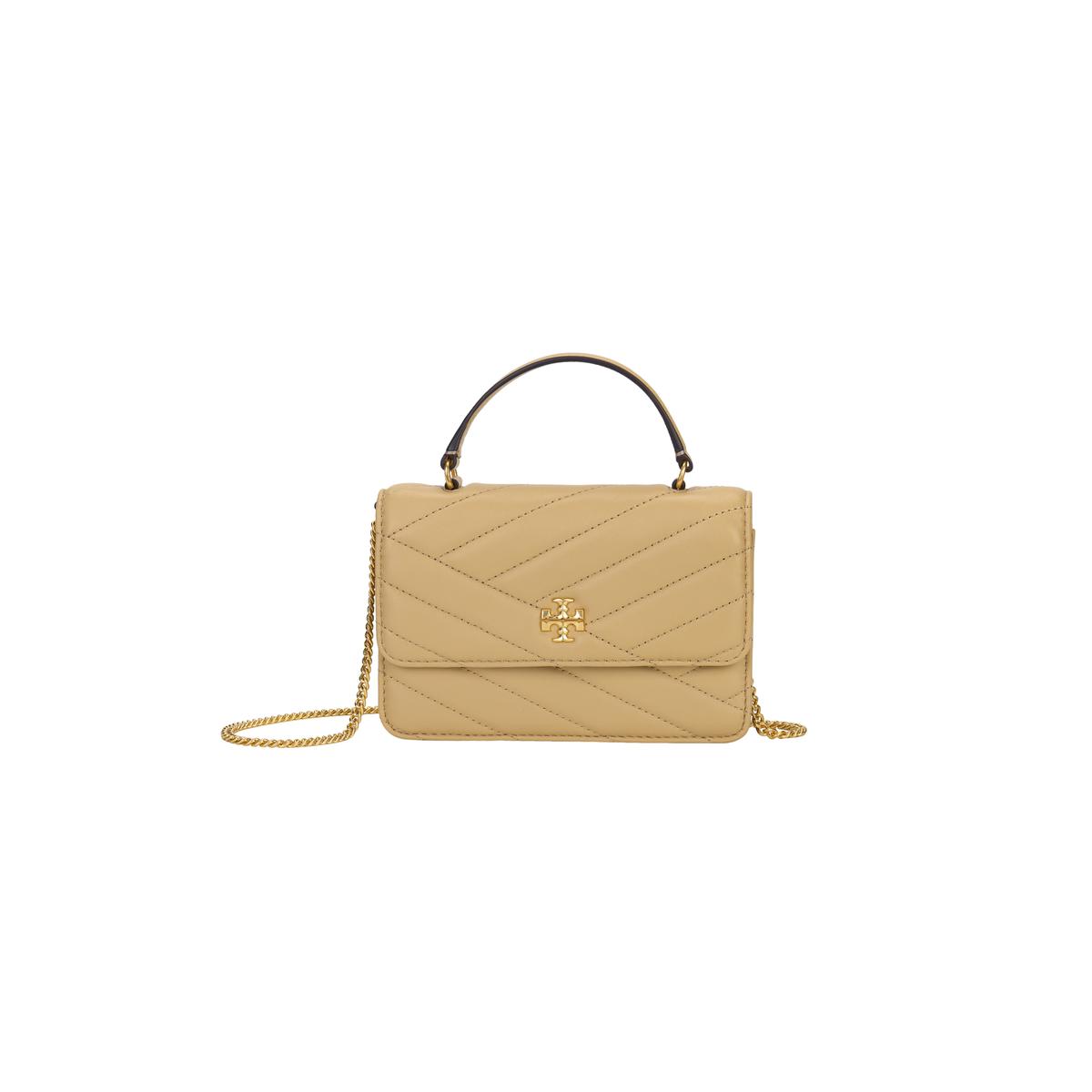 Tory Burch TORY BURCH Kira Leather Envelope Bag Wallet Portable Crossbody Bag Shoulder Bag Women's Camel