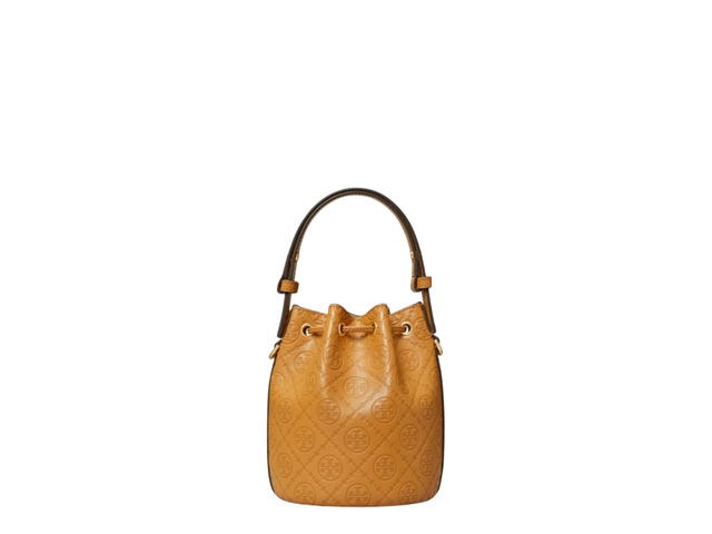 Tory Burch Tory Burch T Monogram Leather Mini Bucket Bag Tan - view 2