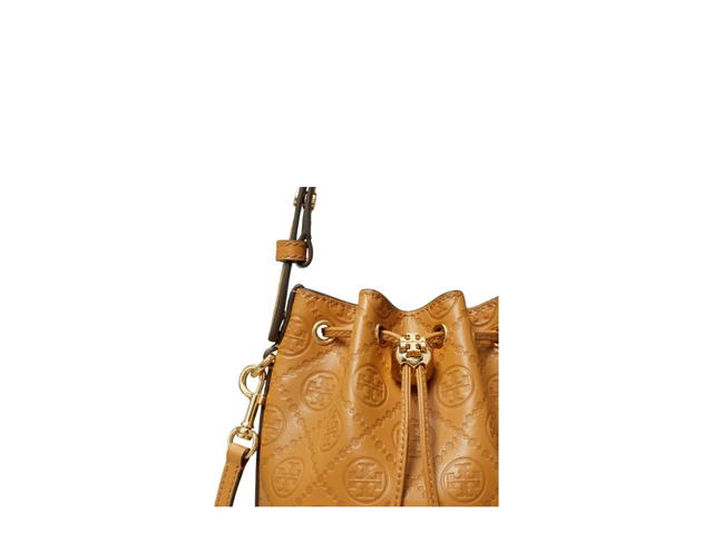 Tory Burch Tory Burch T Monogram Leather Mini Bucket Bag Tan - view 3