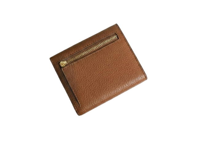 Tory Burch Tory Burch Britten Compact Pebbled Leather Wallet In Moose - view 3