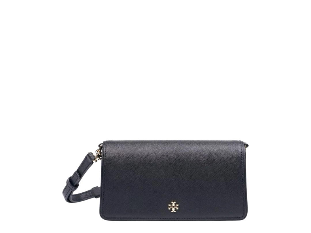 Tory Burch Tory Burch Emerson Mini In Black Saffiano Leather With Gold Hardware Black