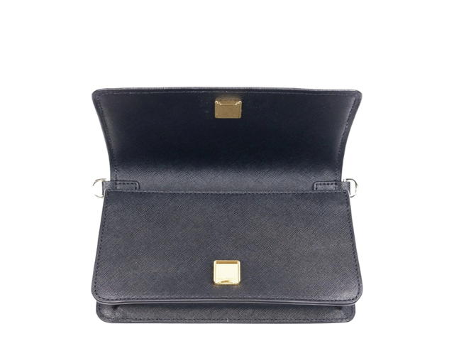 Tory Burch Tory Burch Emerson Mini In Black Saffiano Leather With Gold Hardware Black - view 4