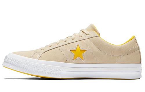 Converse Converse One Star O Non slip Lightweight Low Top Canvas Shoes Unisex Light Brown Yellow