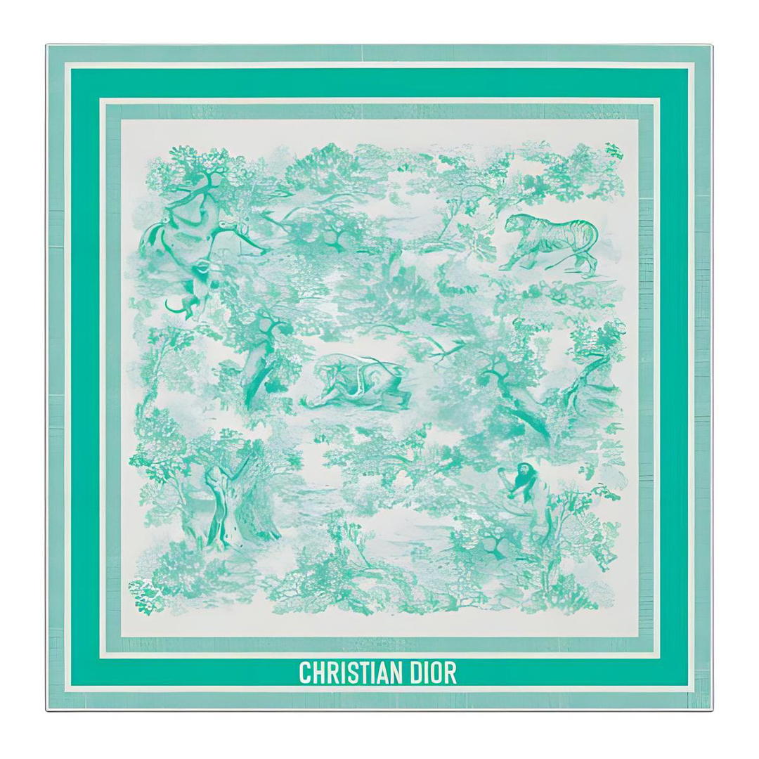 Dior Dior Silk Twill Silk Scarves Women's Green