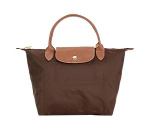 Longchamp Le Pliage Polyamide Canvas With Leather Dumpling Bag Handbags Small Size Women's Ebony