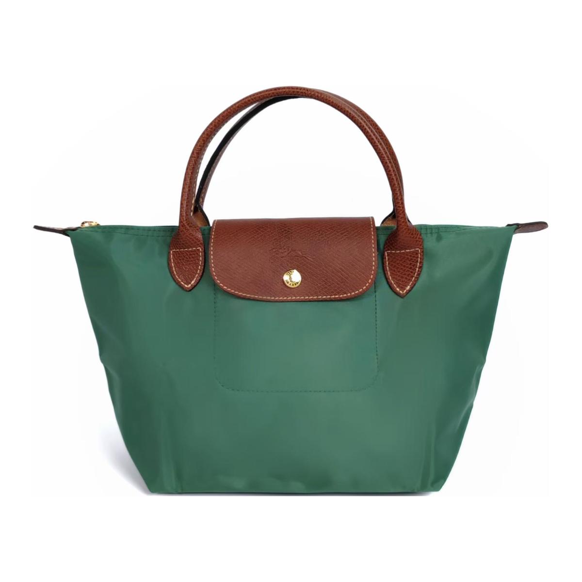 Longchamp Longchamp Le Pliage Polyamide Canvas With Leather Dumpling Bag Handbags Small Size Women's Sage