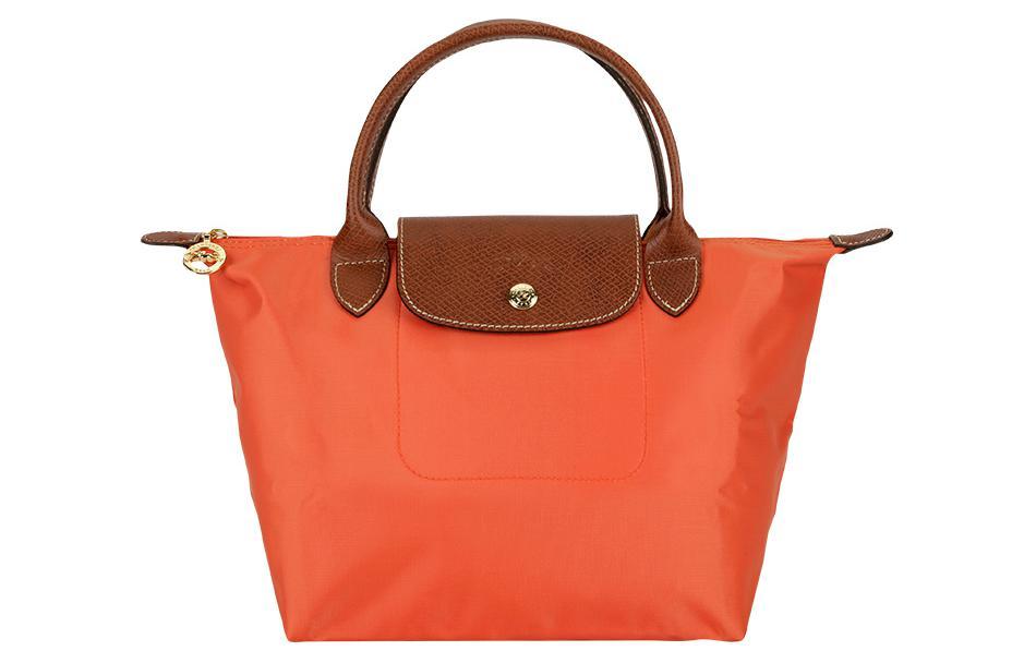 Longchamp Longchamp Le Pliage Polyamide Canvas With Leather Dumpling Bag Handbags Small Size Women's Orange