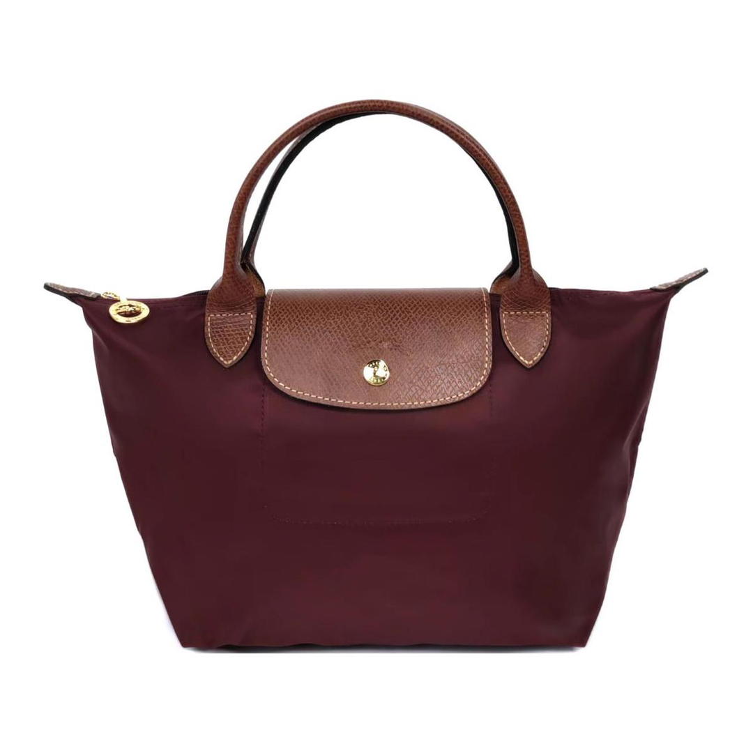 Longchamp Longchamp Le Pliage Polyamide Canvas With Leather Dumpling Bag Handbags Small Size Women's Tan