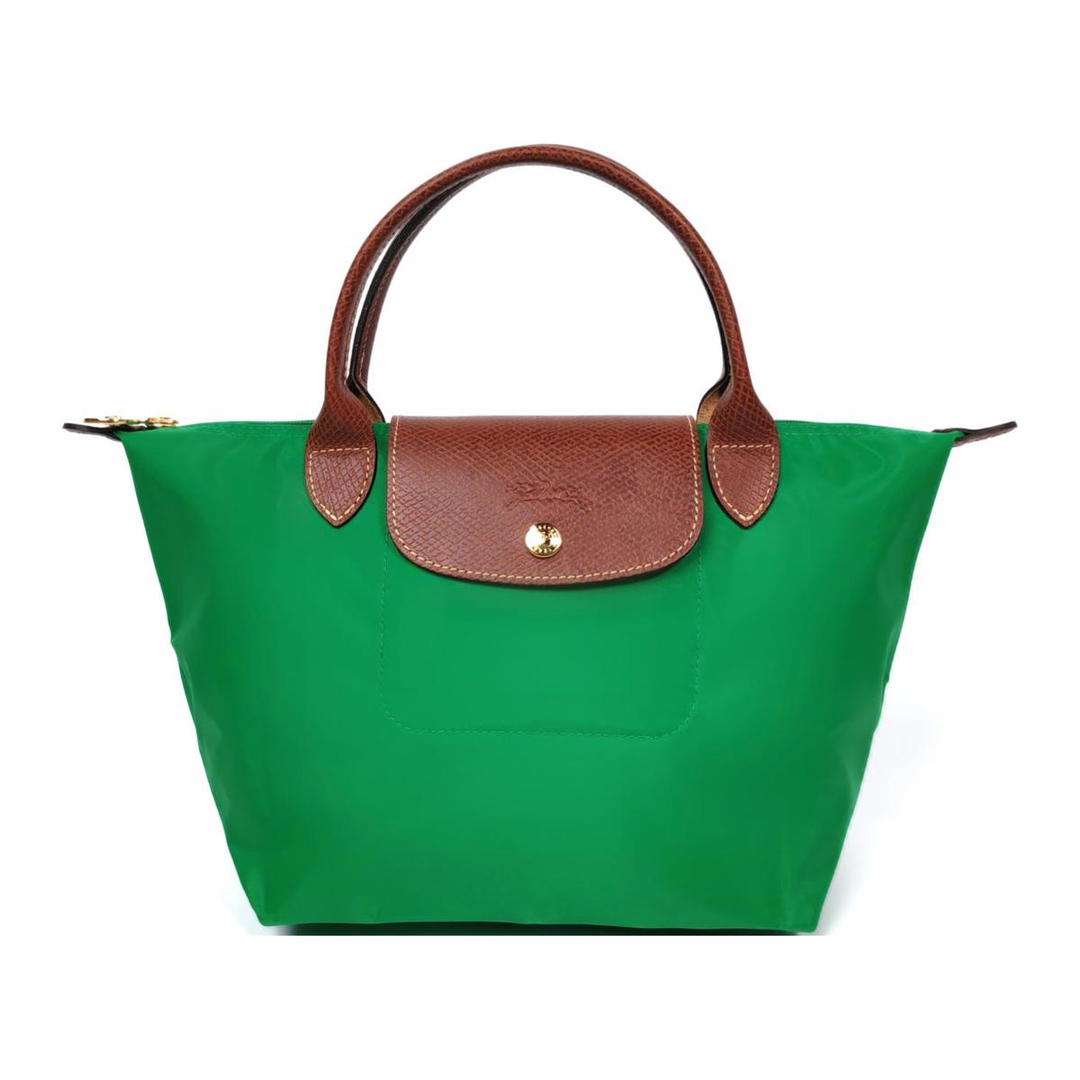 Longchamp Longchamp Le Pliage Polyamide Canvas With Leather Canvas Bag Dumpling Bag Handbags Small Size Women's Green