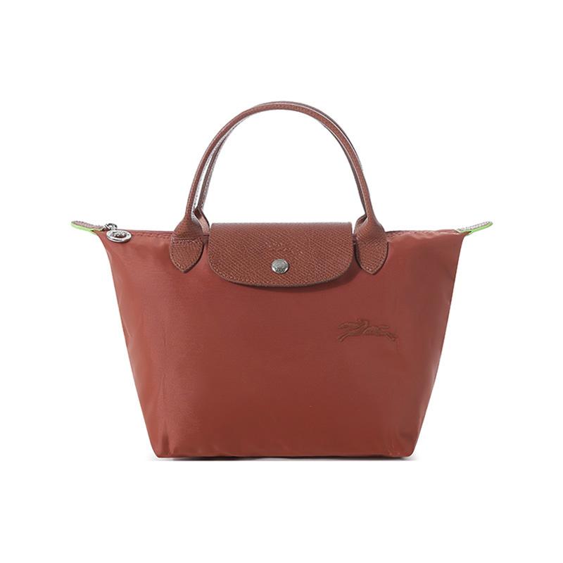 Longchamp Longchamp Le Pliage Green Recycled Canvas Handbag Dumpling Bag Women's Chestnut