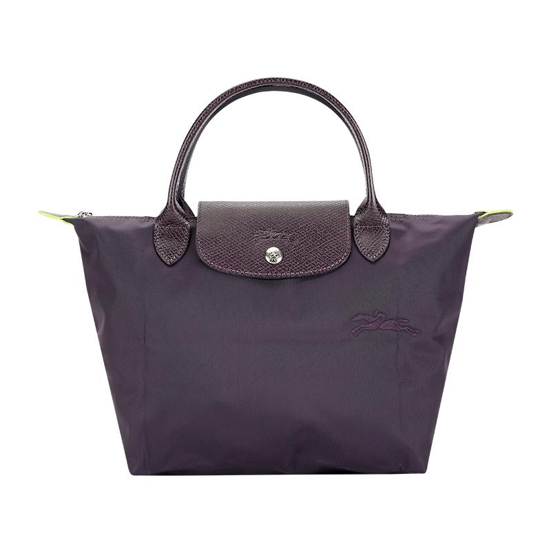 Longchamp Longchamp Recycled Polyamide Canvas Dumpling Bag Handbags Small Size Women's Dark Purple