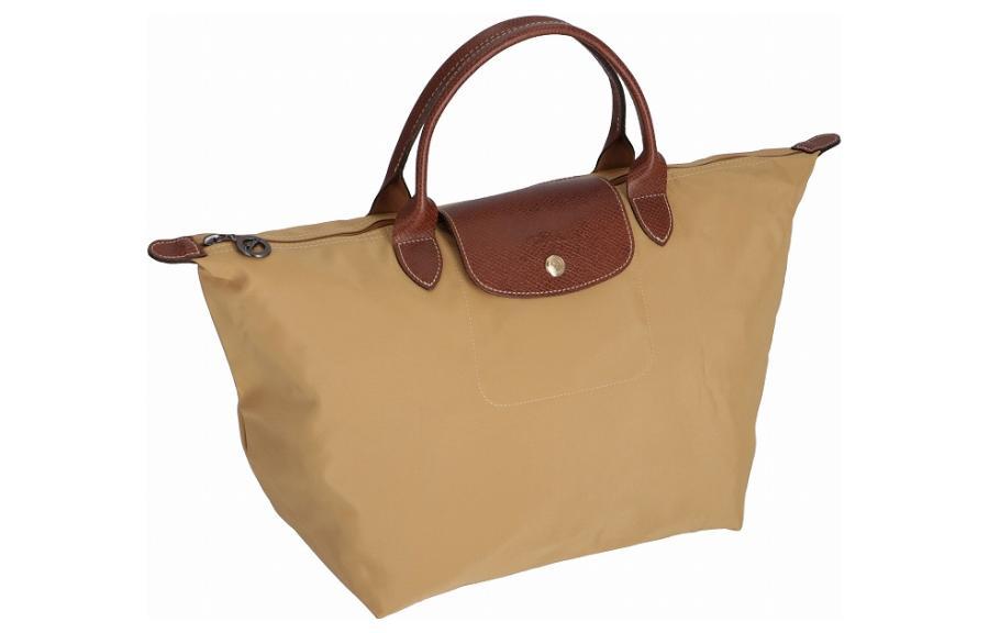 Longchamp Longchamp Polyamide Canvas Dumpling Bag Canvas Bag Travel Bag Handbag Medium Size Women's Molasses Color