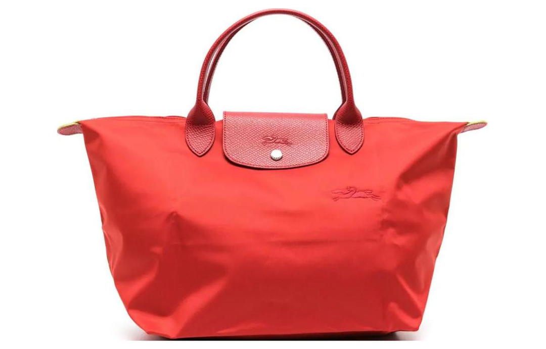 Longchamp Longchamp Recycled Canvas Bag Handbags Medium Size Women's Tomato Color