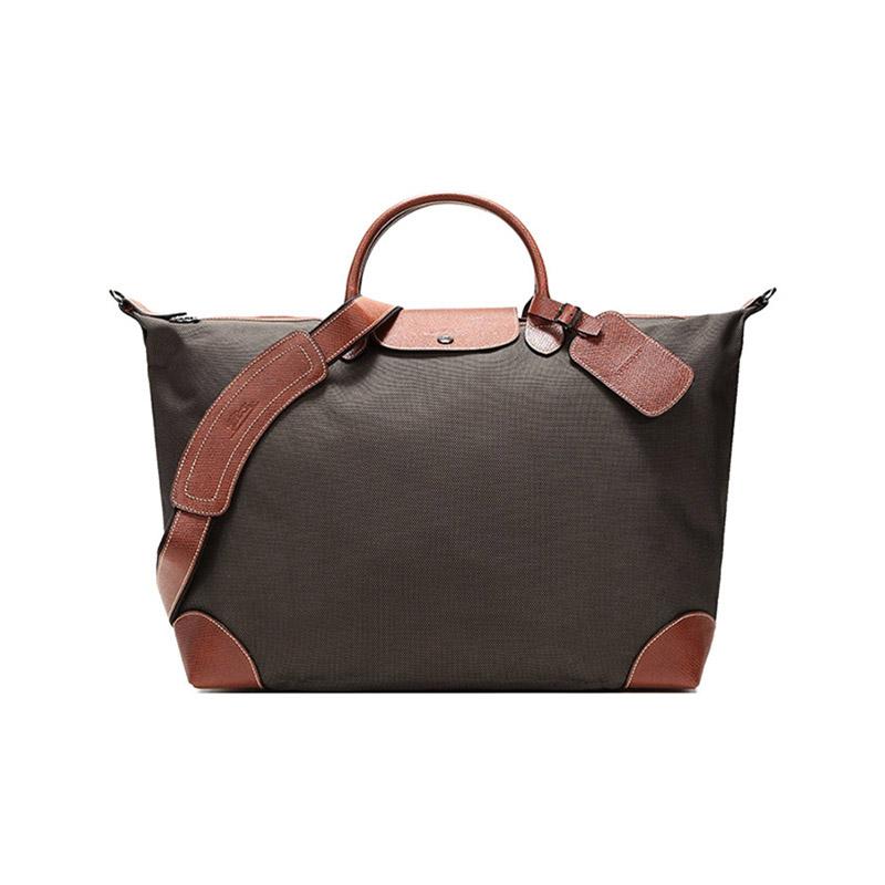 Longchamp Longchamp Boxford Canvas With Polyamide Travel Bag Canvas Bag Handbag Shoulder Bag Small Size Unisex Brown